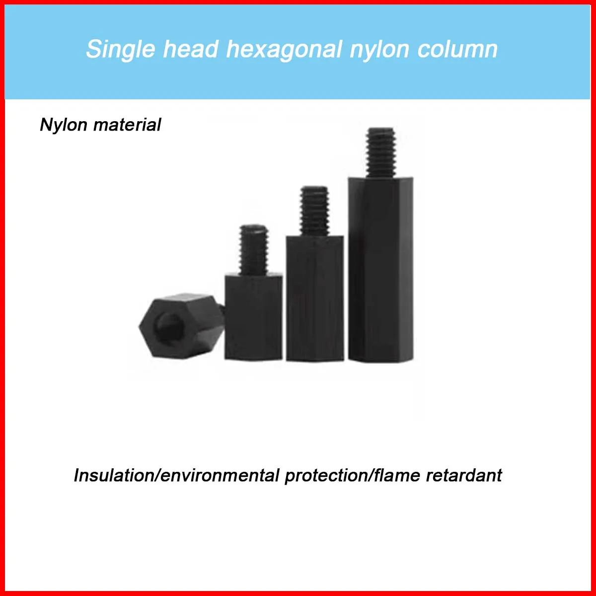 

Black Nylon Single Headed Hexagonal Isolation Column/Plastic Insulation Support Column Pc Board Spacing Bolt