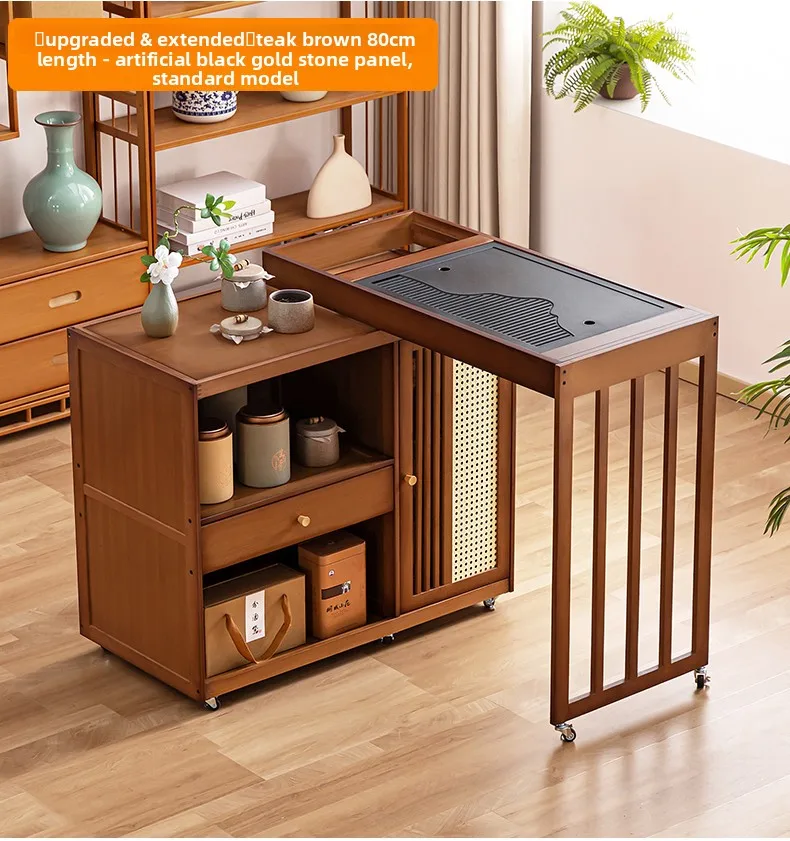 2025 Hot Selling Portable Tea Table with Heating Kettle for Home Balcony Tea Ceremony