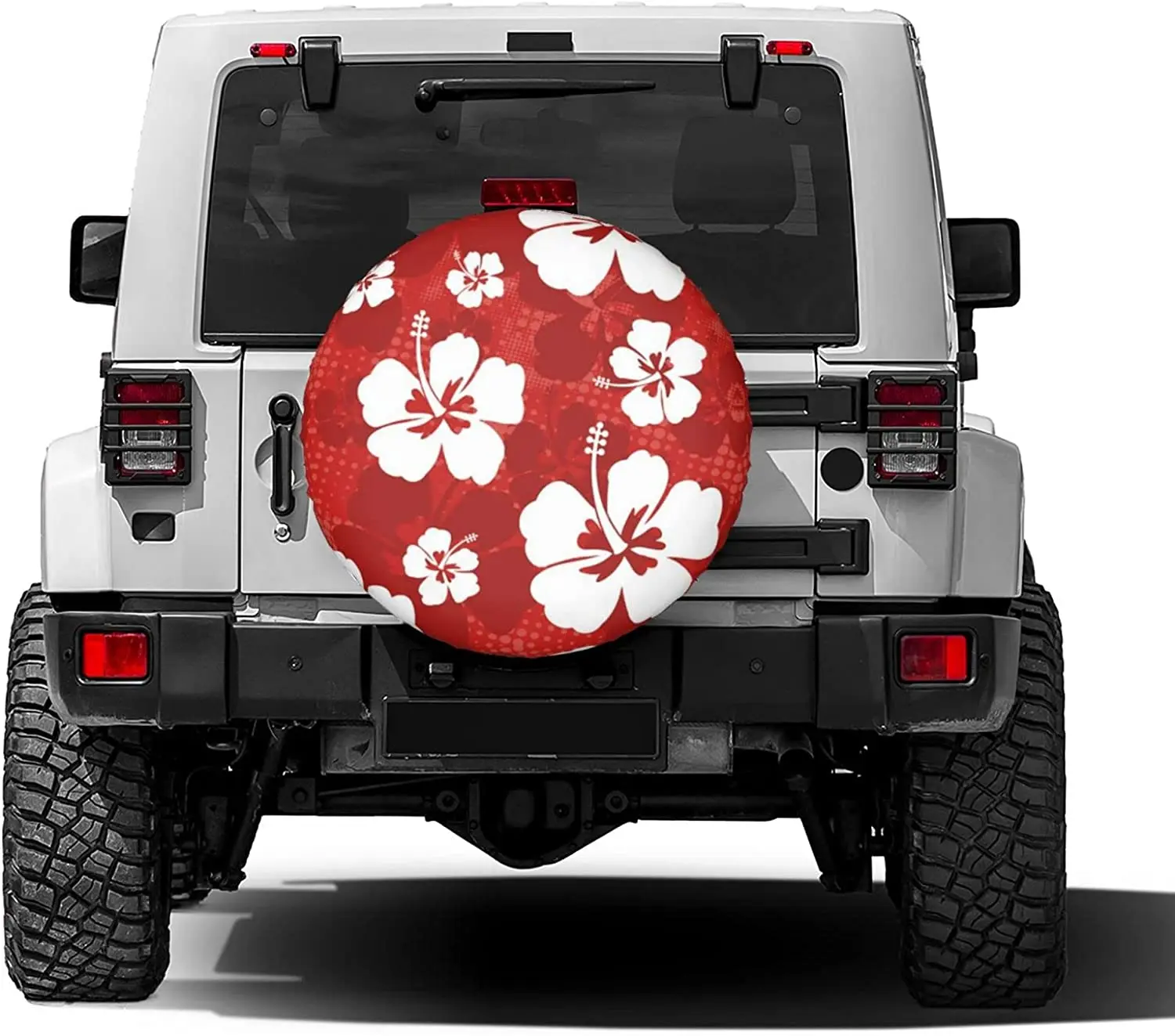 Hibiscus Spare Tire Cover Waterproof and Dustproof  Tire Cover fors, Trailers, RVs, SUVs and many vehicles