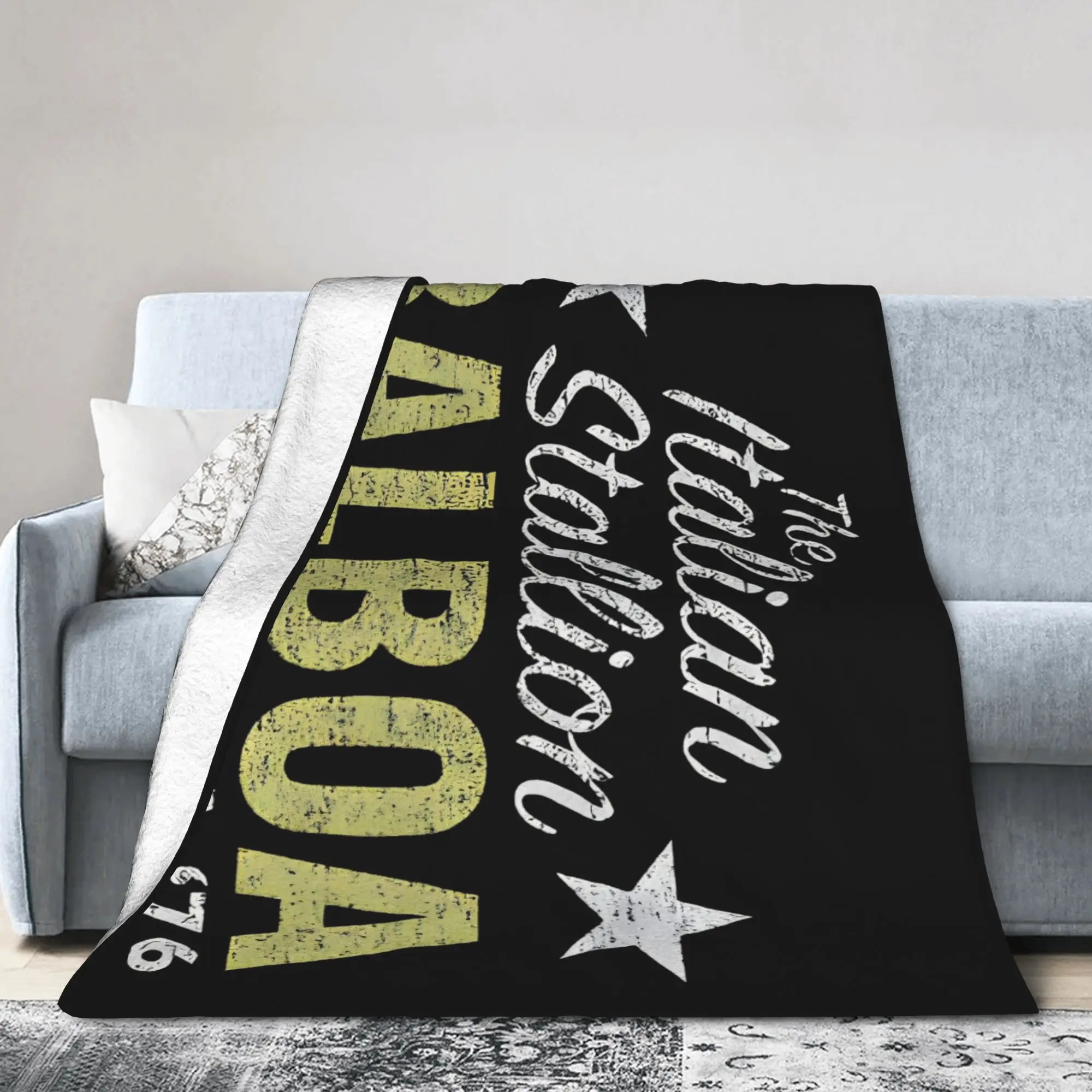 Rockys Italian Stallion Horse Flannel Throw Blanket Boxing Movie for Bedding Knitted Blanket Gift Thin Multifunction Throws