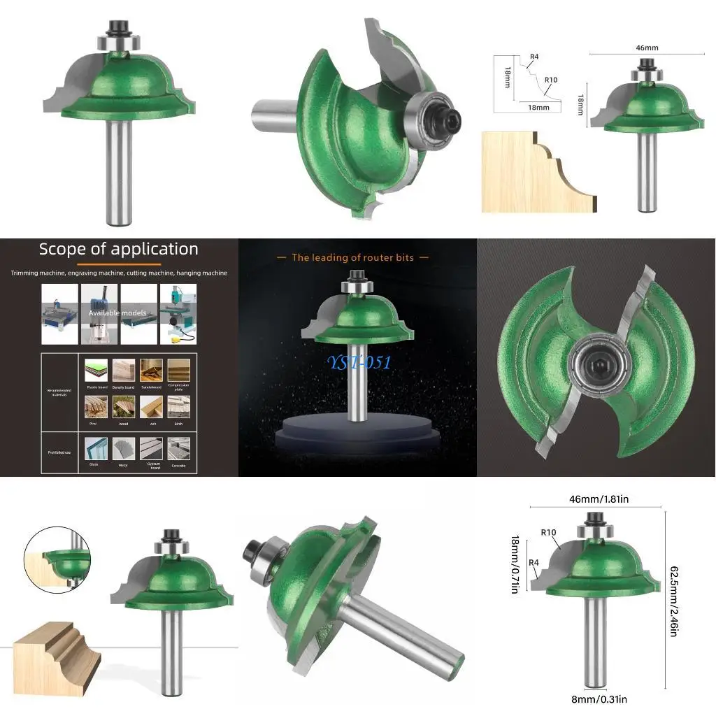 

E15A Набор фрез с хвостовиком 8 мм для гравировки канавок для деревообрабатывающих проектов
