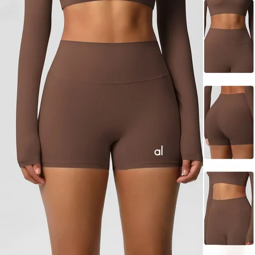 Pantalones cortos de Yoga ajustados de cintura alta para mujer, pantalones cortos de Yoga para entrenamiento, correr, Fitness, pantalones de tres puntos de secado rápido para verano