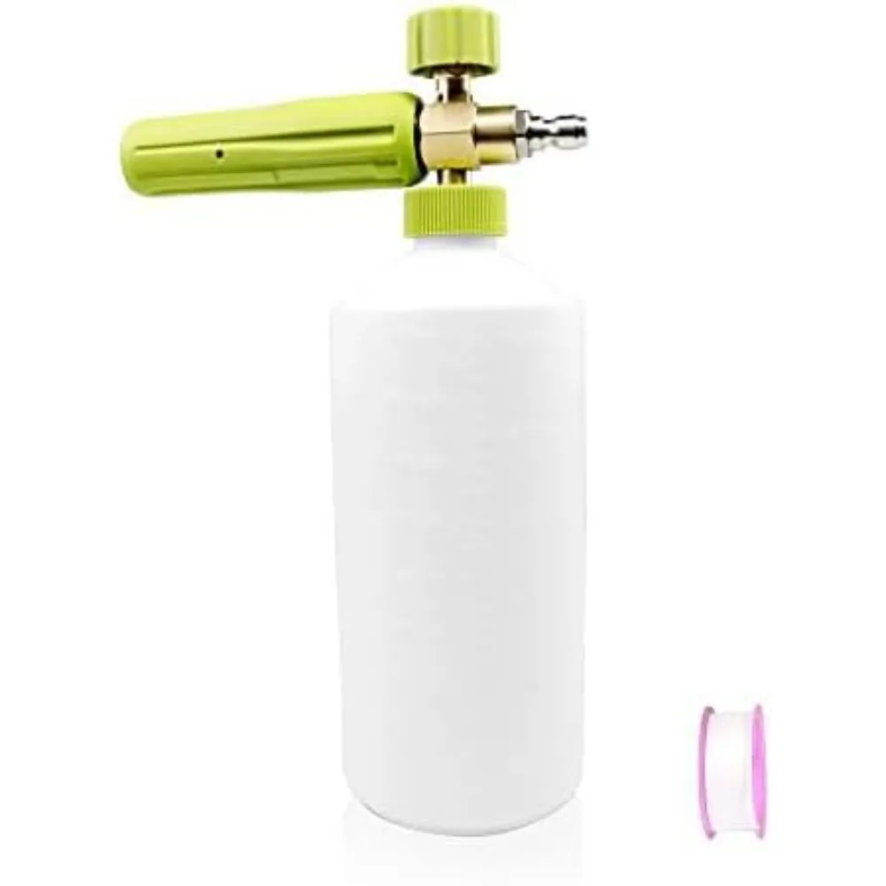 

Пенная пушка 1 л Бутылка для мойки автомобилей Снежная пена с быстроразъемным разъемом 1/4 Мойка высокого давления Быстроразъемная регулируемая насадка