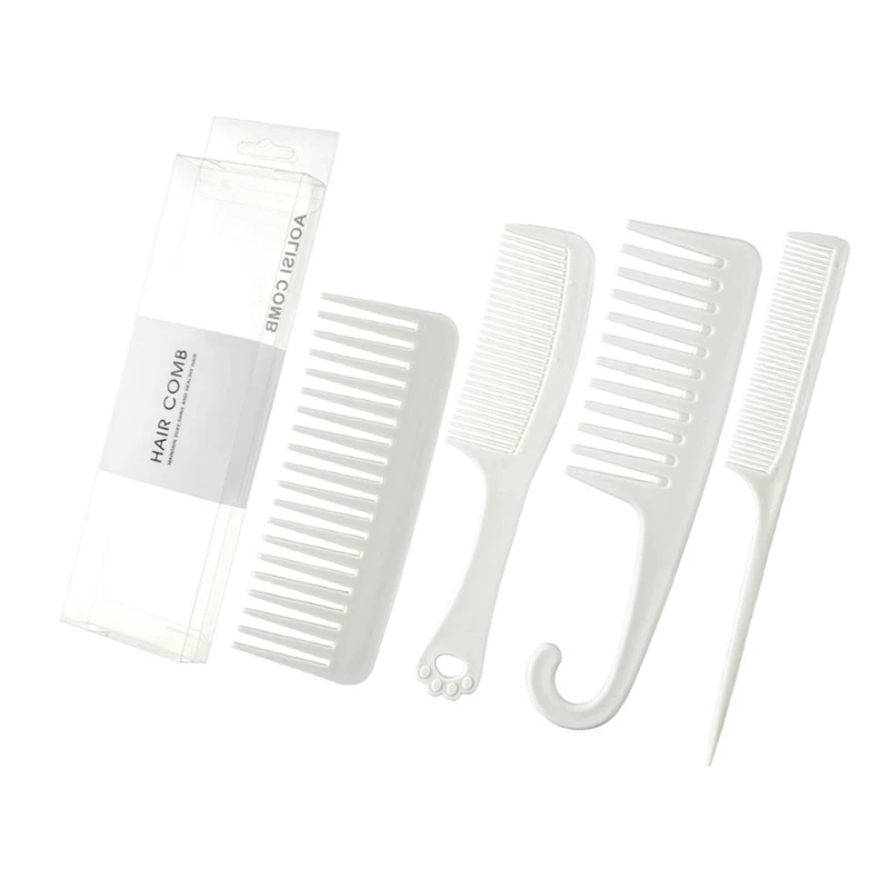 4 Pieces Hair Comb Set Barber Tooth Comb Hair Styling Comb Wide Teeth Comb Detangling Hair Brush for Men and Women 918D