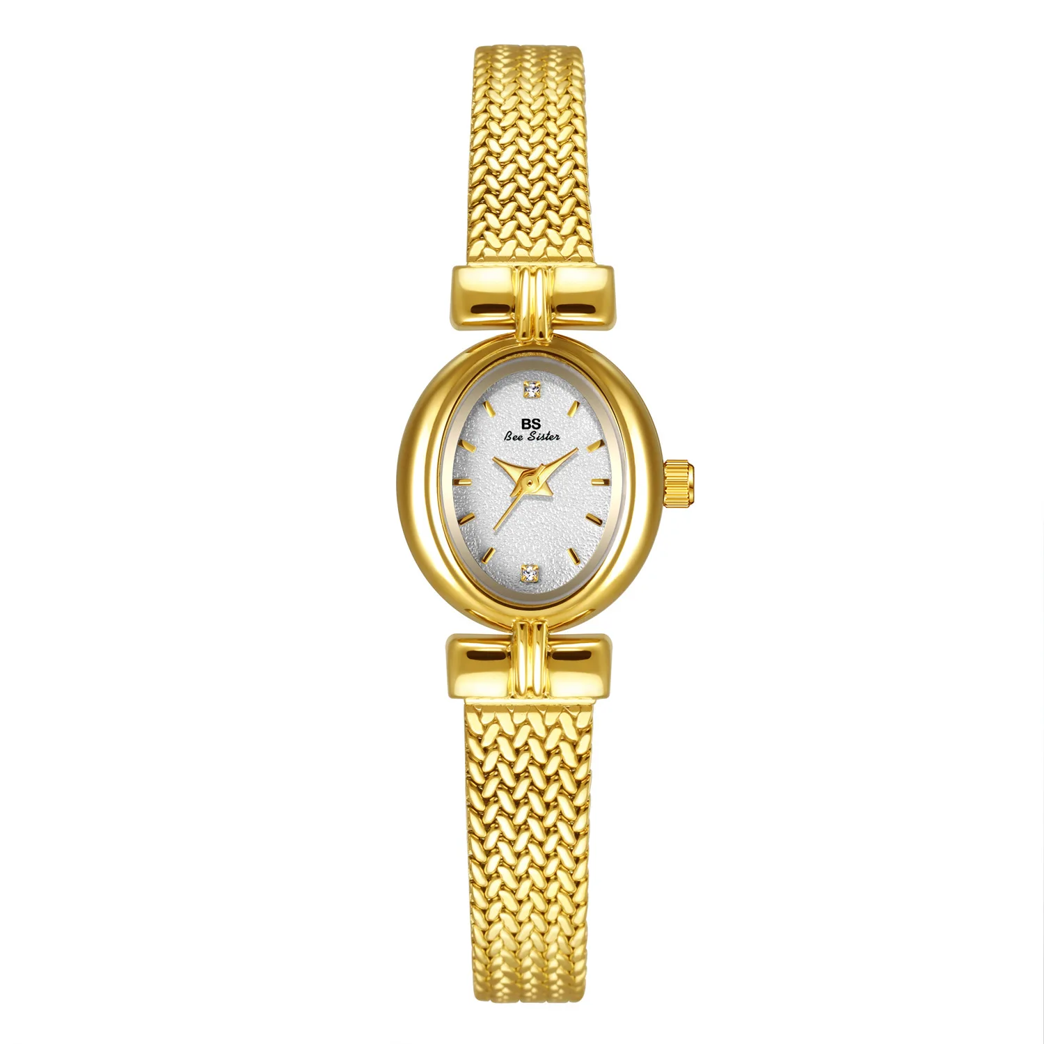 2024 Vintage Wheat Ear Strap Design Original Women\'s Watch Luxury Rhinestone Oval Steel Strip Waterproof Quartz Watch Jewelry