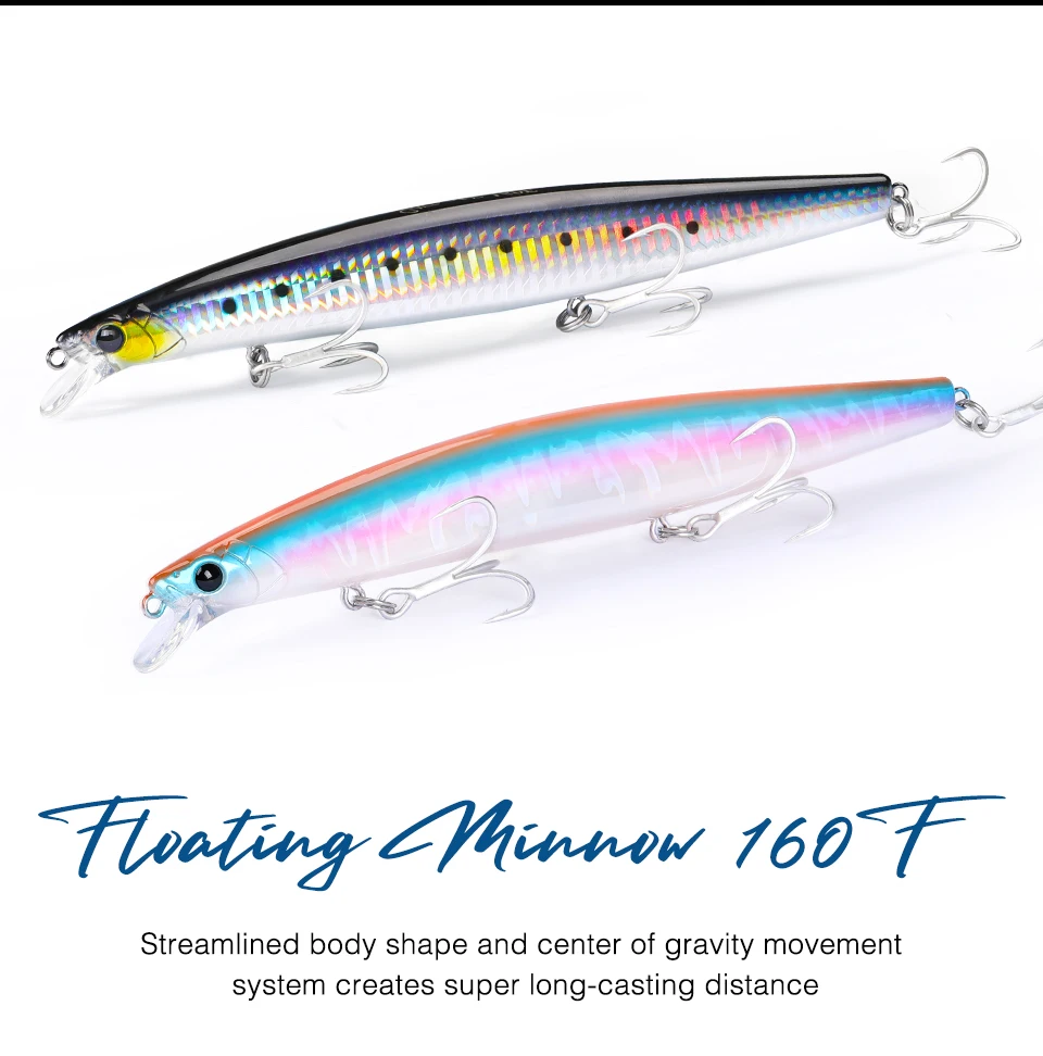TSURINOYA 160F Ultra-lange Casting Schwimmende Minnow Angeln Köder DW110 STINGER 163mm 31g Meer Angeln Harten köder Piura Seebarsch Köder – Detail 8