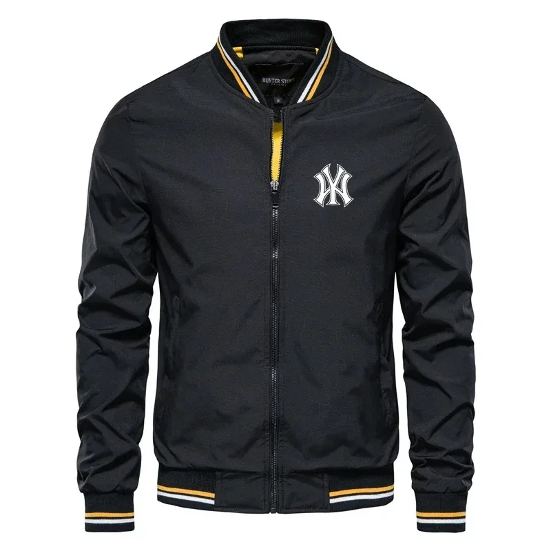 Men's Autumn Baseball Jacket Casual Stand Collar Slim Fit Printed Premium Quality Versatile Outdoor Activewear