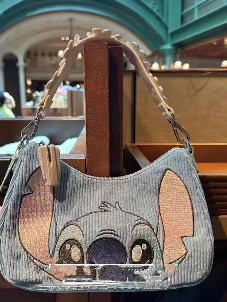 Kawaii Stitch Umhängetasche Handtasche Lilo & Stitch Canvas Tasche Niedlich Reisen im Freien für Frauen Make-up Taschen Messenger Bag Geschenke