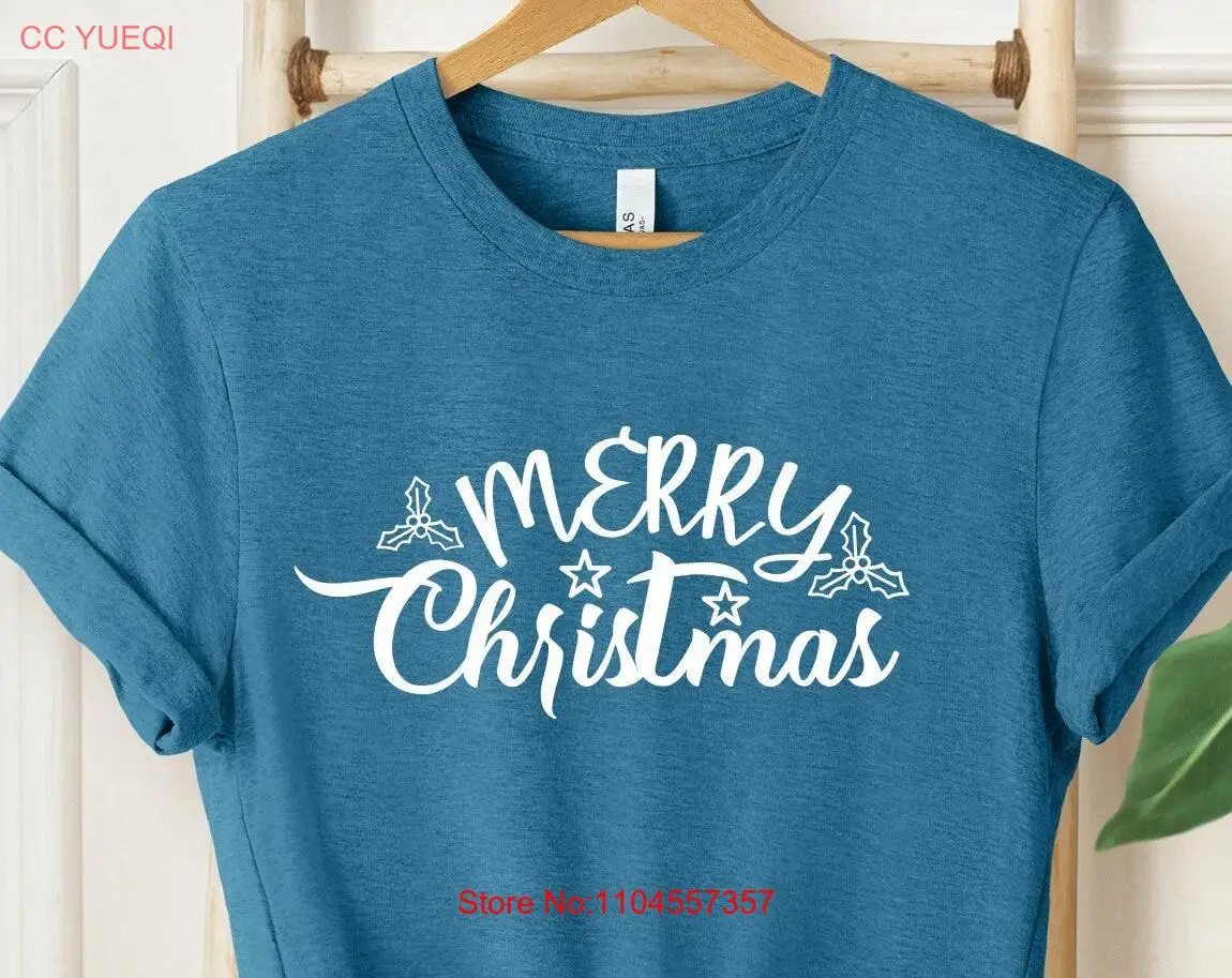 Marry Christmas T Shirt Family Holiday Winter long or short sleeves