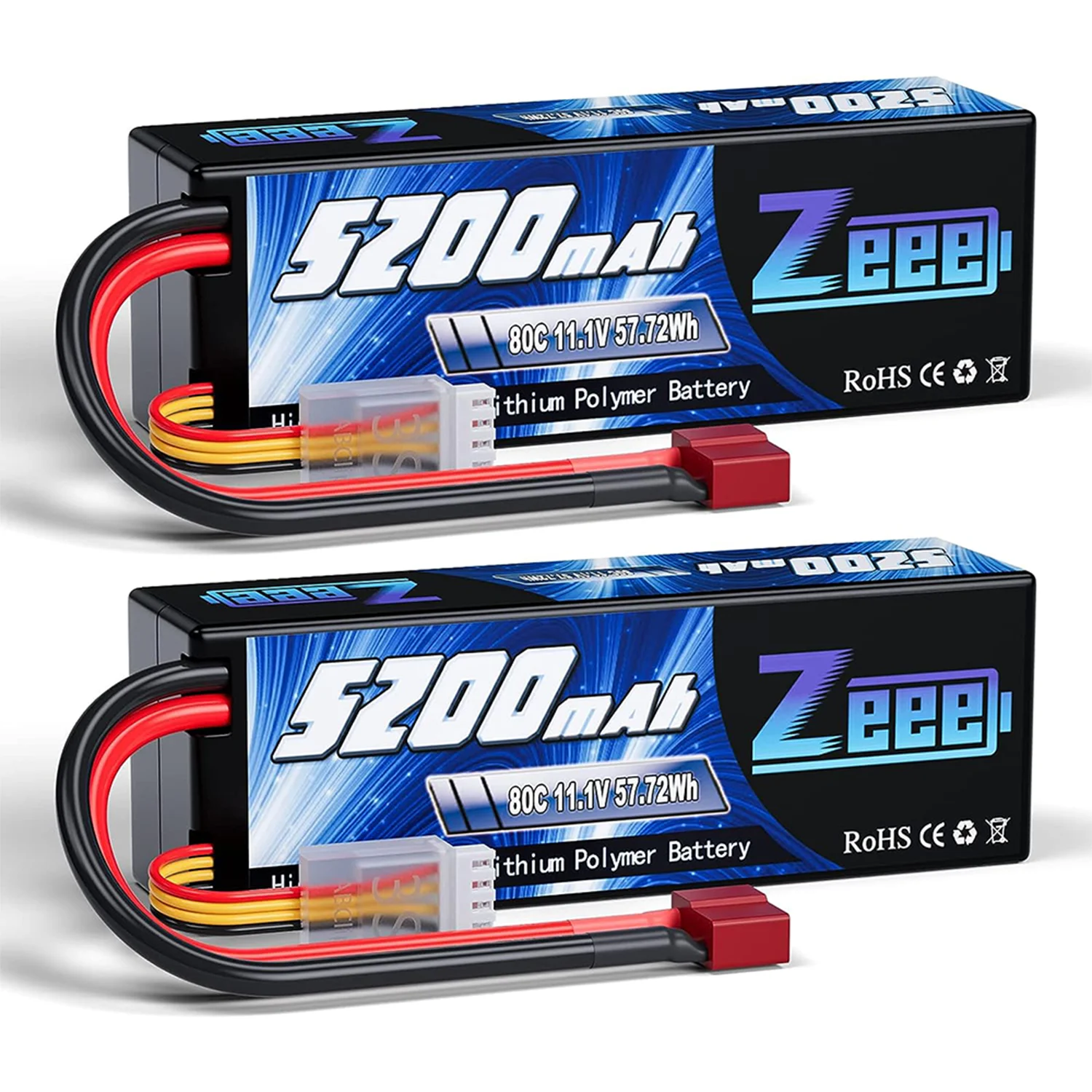 1/2pcs Zeee 3S 5200mAh Lipo Batterij 11.1V 80C met T/XT60/EC3/5 Plug Hardcase voor RC Auto Buggy Truck FPV Drone RC Model Onderdelen