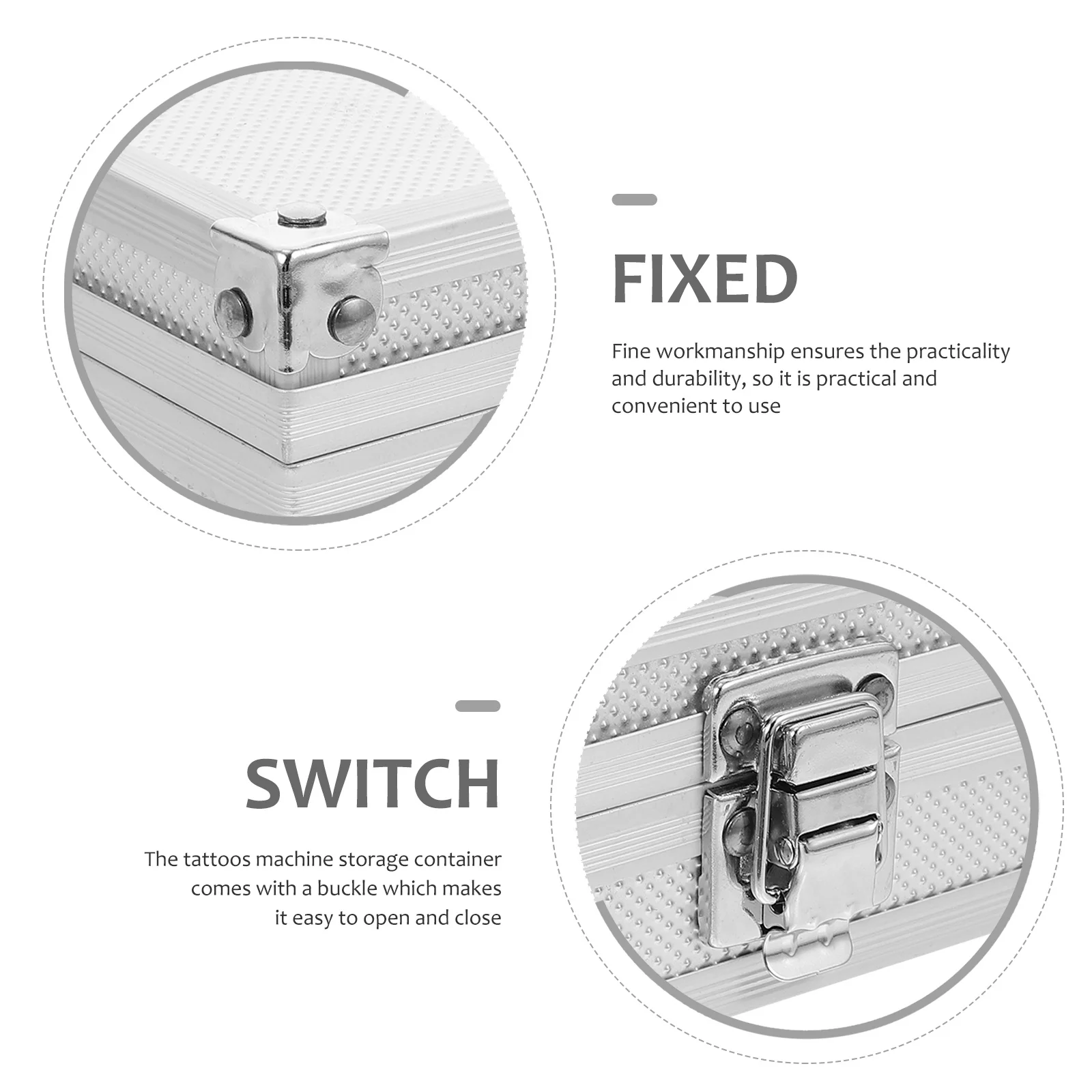 

Professional Tattooing Machine Case Silver Heavy Duty Storage Box with Sponge for Tools and Accessories Holder