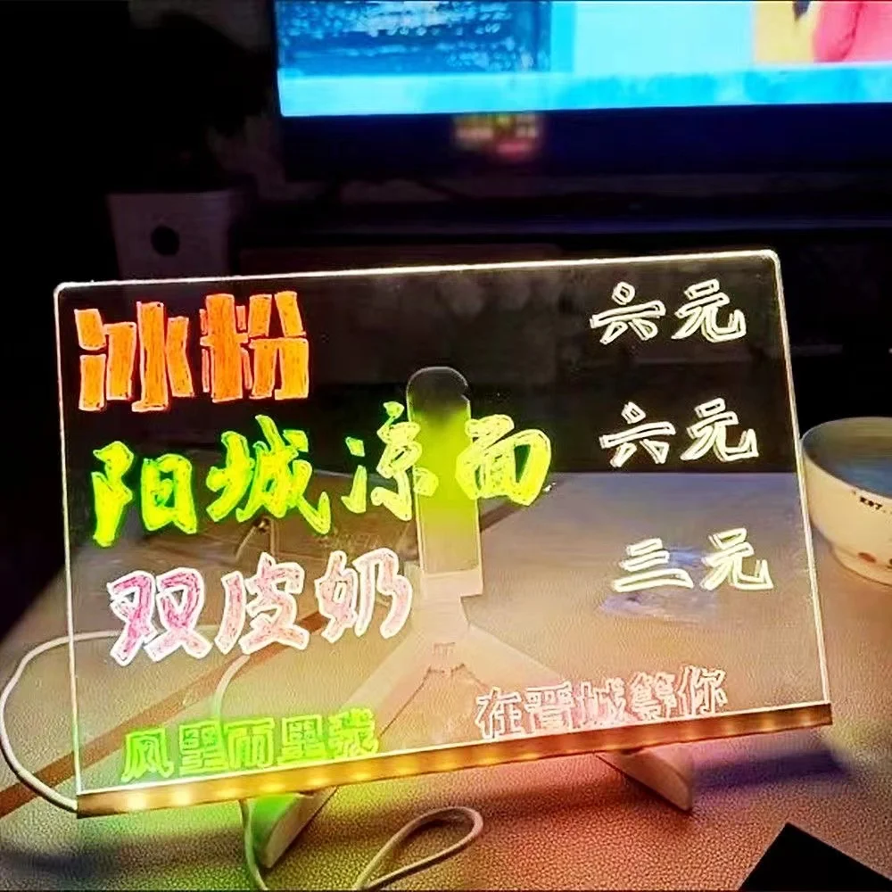 Creative USB Nightlight  Acrylic Drawing Board Erasable Luminous usefor Children  Gift/Desktop Decorate/Daily Plan/Store's Ads