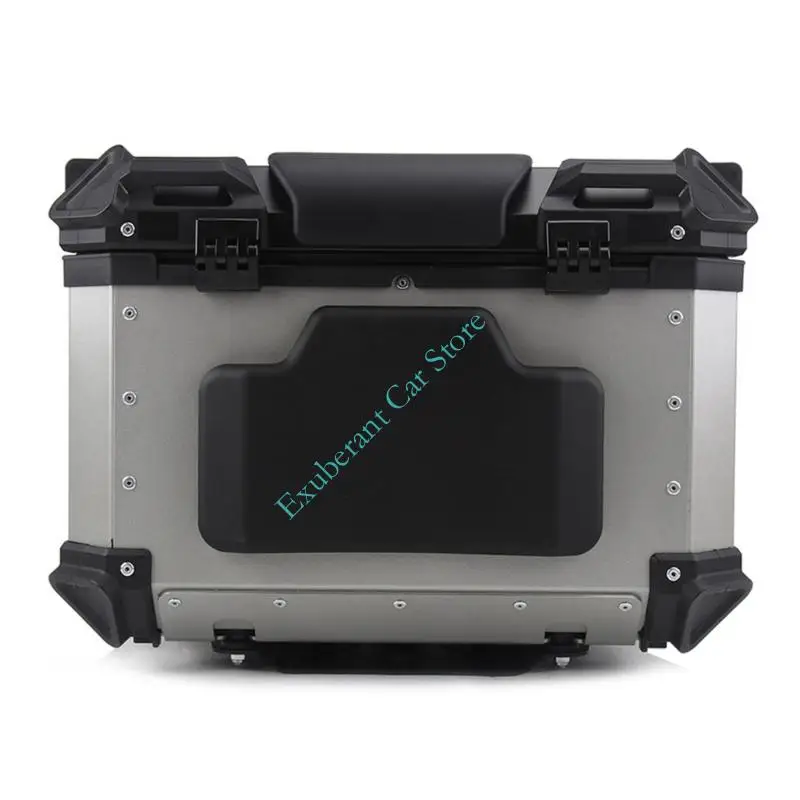 Motorcycle Top Case Backrest Pad Set Black PU Passenger Support for 45L 55L 65L Rear Trunk Cases, Contoured Comfort Pads
