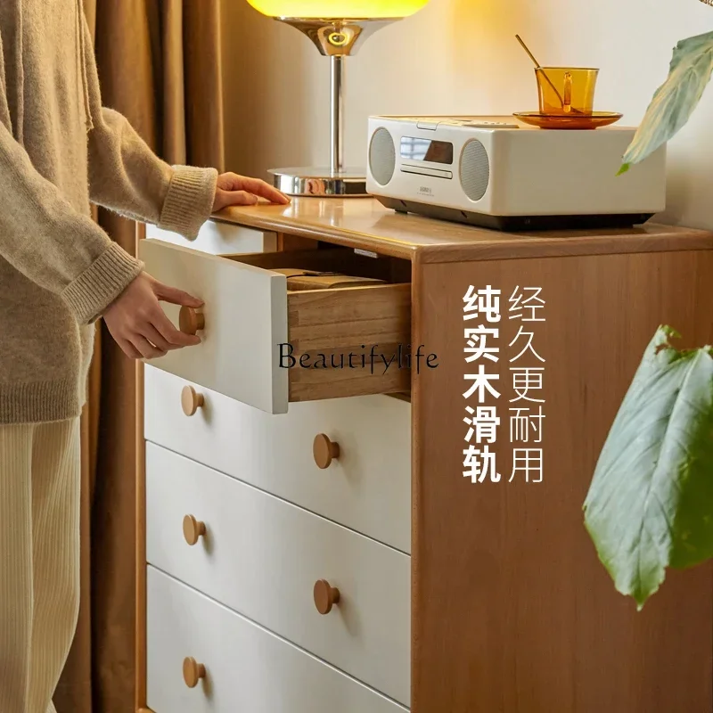 단단한 나무 서랍장, 심플하고 모던한 벽 사물함, 흰색.