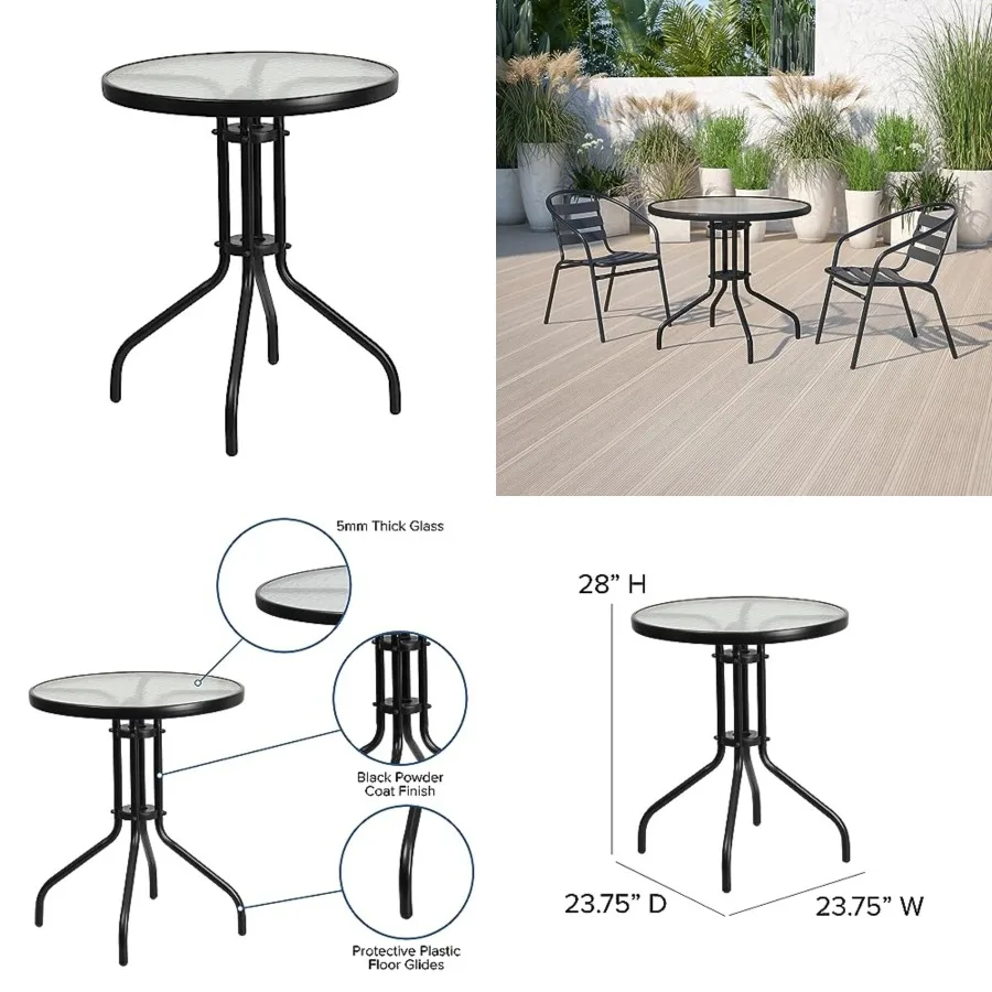 

Bellamy Indoor/Outdoor Tempered Glass Metal Frame Side Table