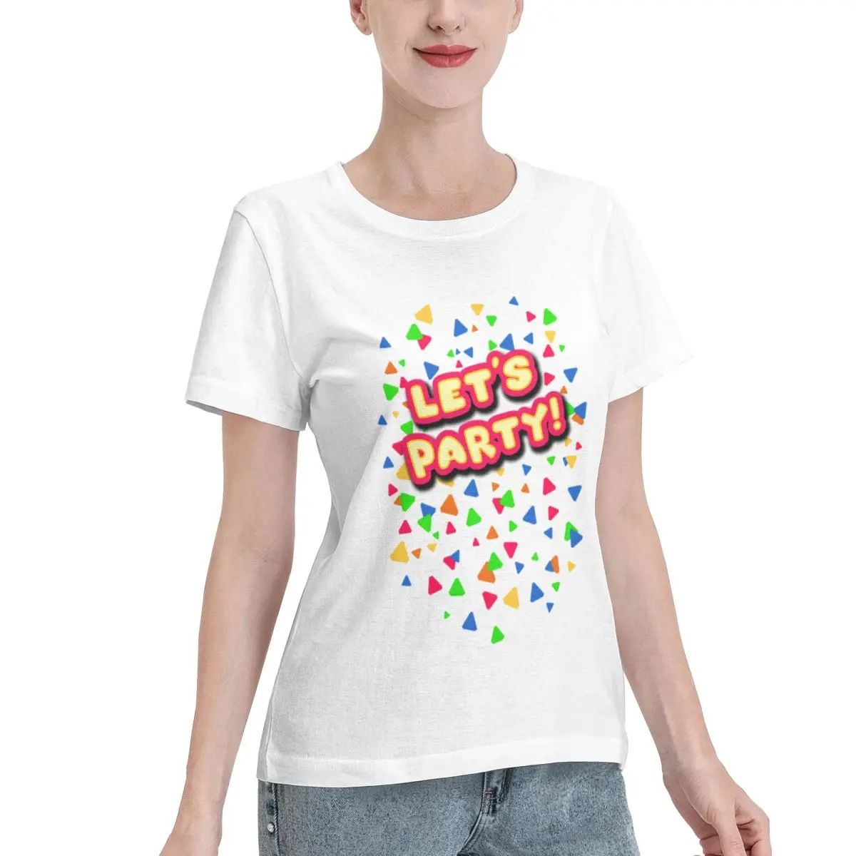 No Shrink Five Nights At Freddy S - FNAF - Let S Party - Toy Chica Women's T-shirt Simple Regular Fit Tee
