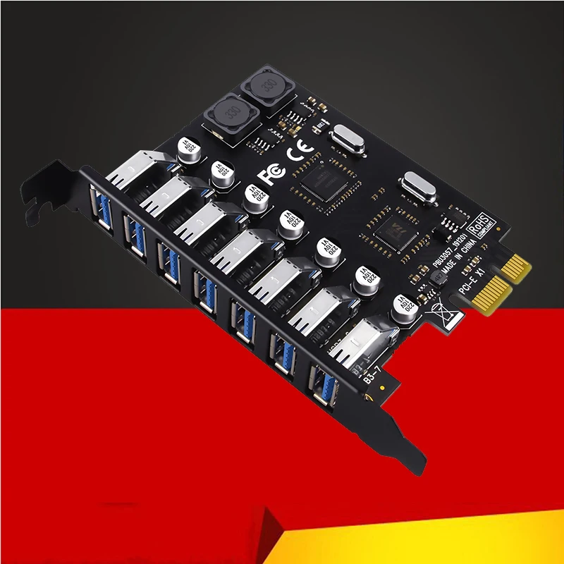 

USB 3.0 PCI Express Adapter PCI e to 7 Ports USB 3 Expansion Adapter Card USB3 PCIe PCI-e x1 Controller Converter for Desktop PC