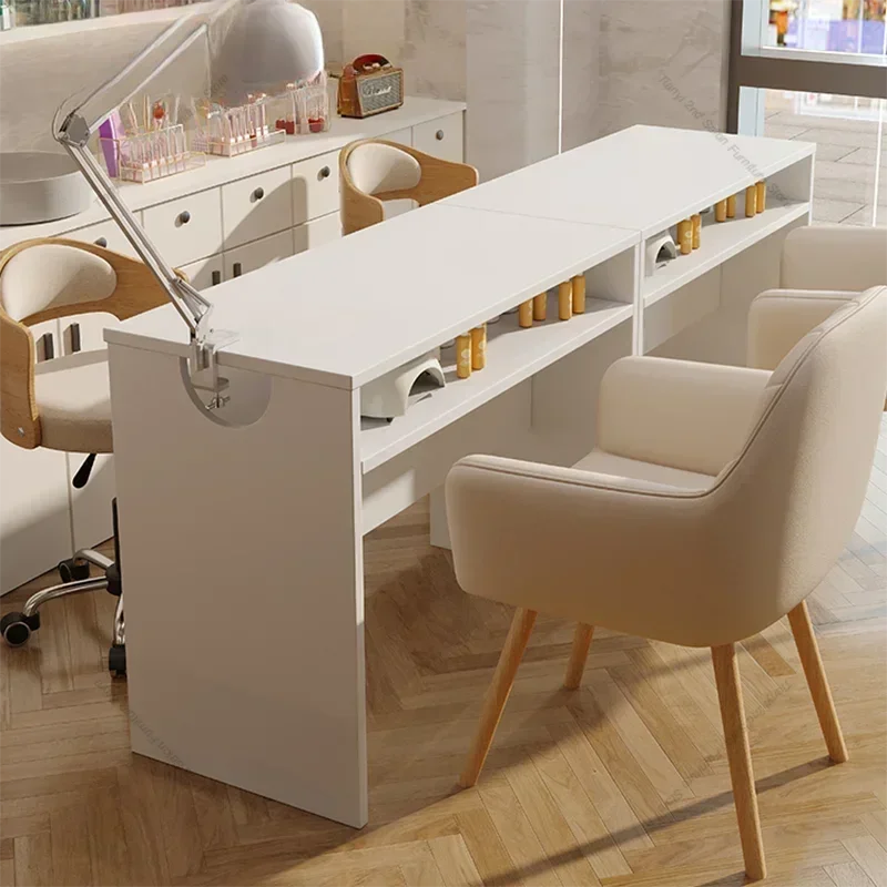 Nordic Cream Style Nail Table Minimalism Italian Multifunction Storage Nail Table Japanese Professional Furniture Mesa Uñas FYMT
