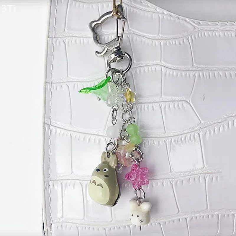 Y2K брелок для ключей с изображением медвежонка и кота, милая бабочка, брелок из бисера, сумка для девочек, подвеска, держатель для ключей для пары, подарки лучшему другу