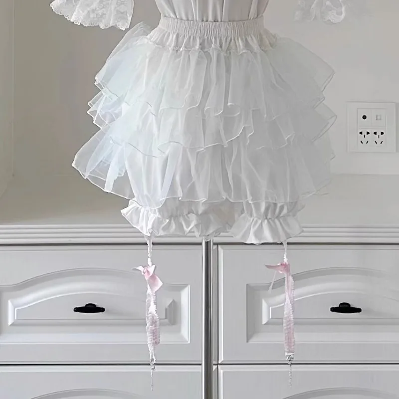 Solid Color Pumpkin Crinoline Anti-light Multi-layer Tutu Skirts Japanese Lolita Solid Color Backing Safety Short Pants Ladies