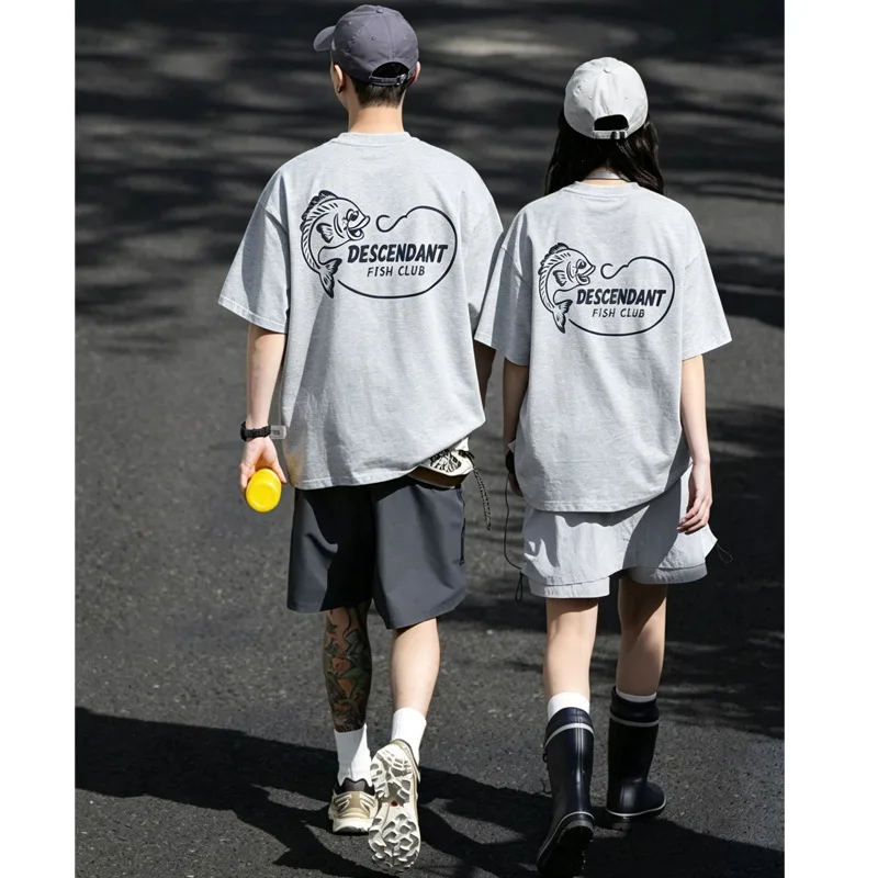 2026 DESCENDANT large fish print on the back Round-neck short-sleeved T-shirt TX1740