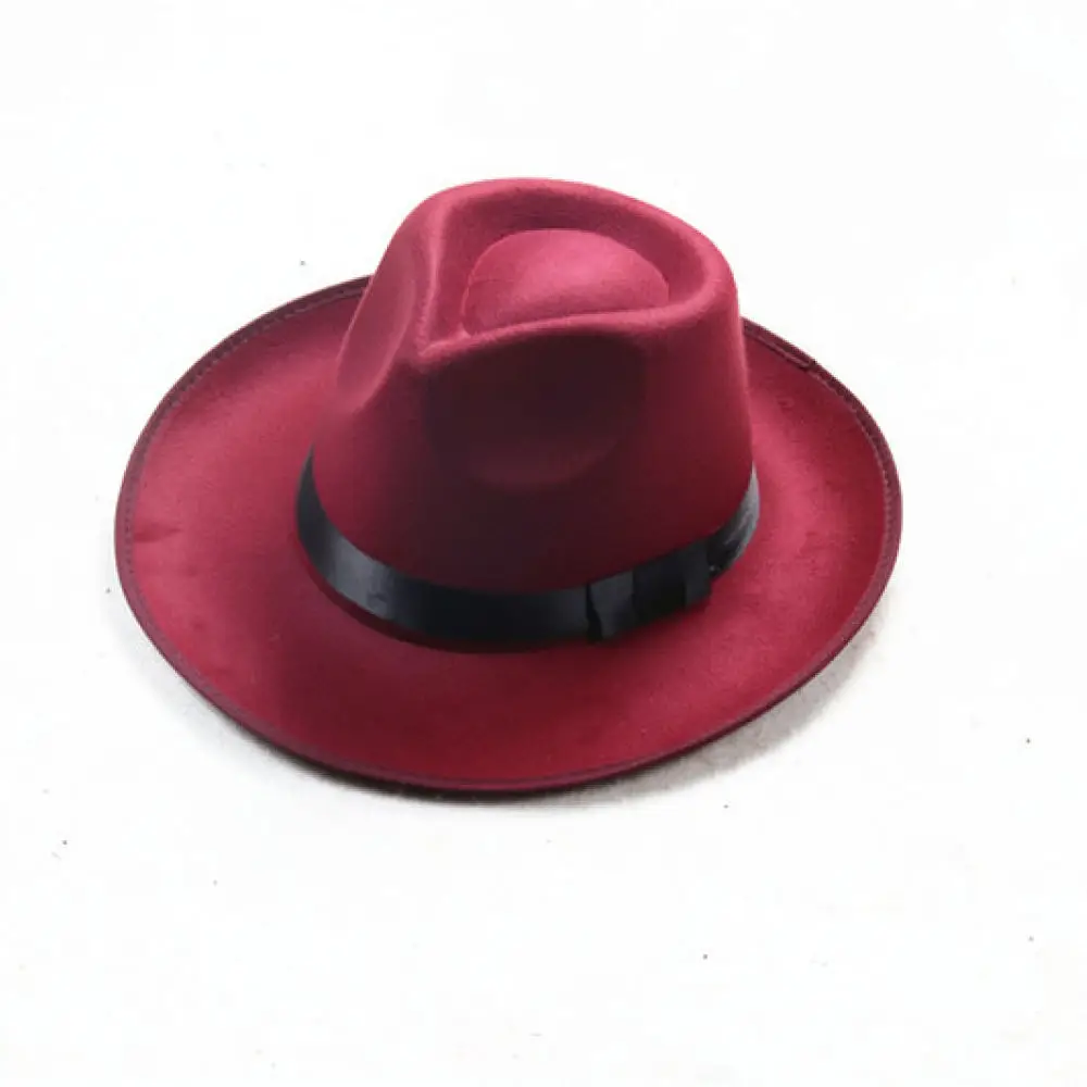 Unisex Wide Brim Fedora Hat Vintage Jazz Cap British Style Felt Hat For Stage Performance Party Elegant Wear