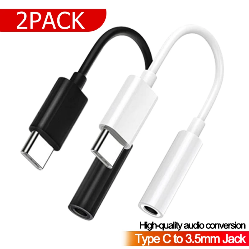 1/2Pcs USB Type C To 3.5mm Aux Adapter Type-c 3.5 Jack Audio Cable For Samsung Galaxy Xiaomi Huawei HIFI Earphone OTG Connetor