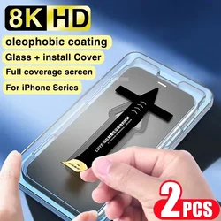 2PCS Low Price TemperedGlass For IPhone 14 11 12 13 15 Pro Max 15 14 Plus Privacy Screen Protector with Alignment Mounting Cover