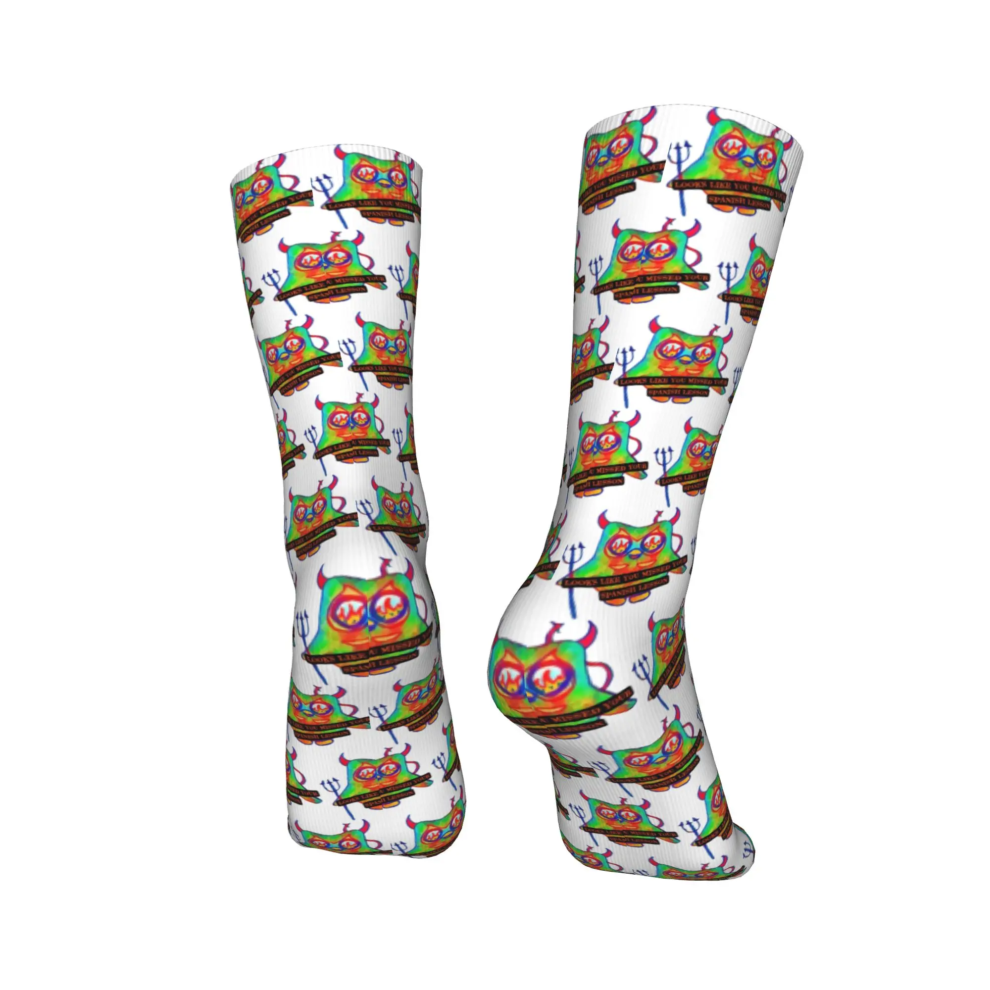 Duo's غضب الإسبانية مضحك Duolingo ميمي جوارب النساء الرجال الجوارب تنفس جوارب بأشكال مضحكة الشتاء الجري عدم الانزلاق الجوارب هدية #4