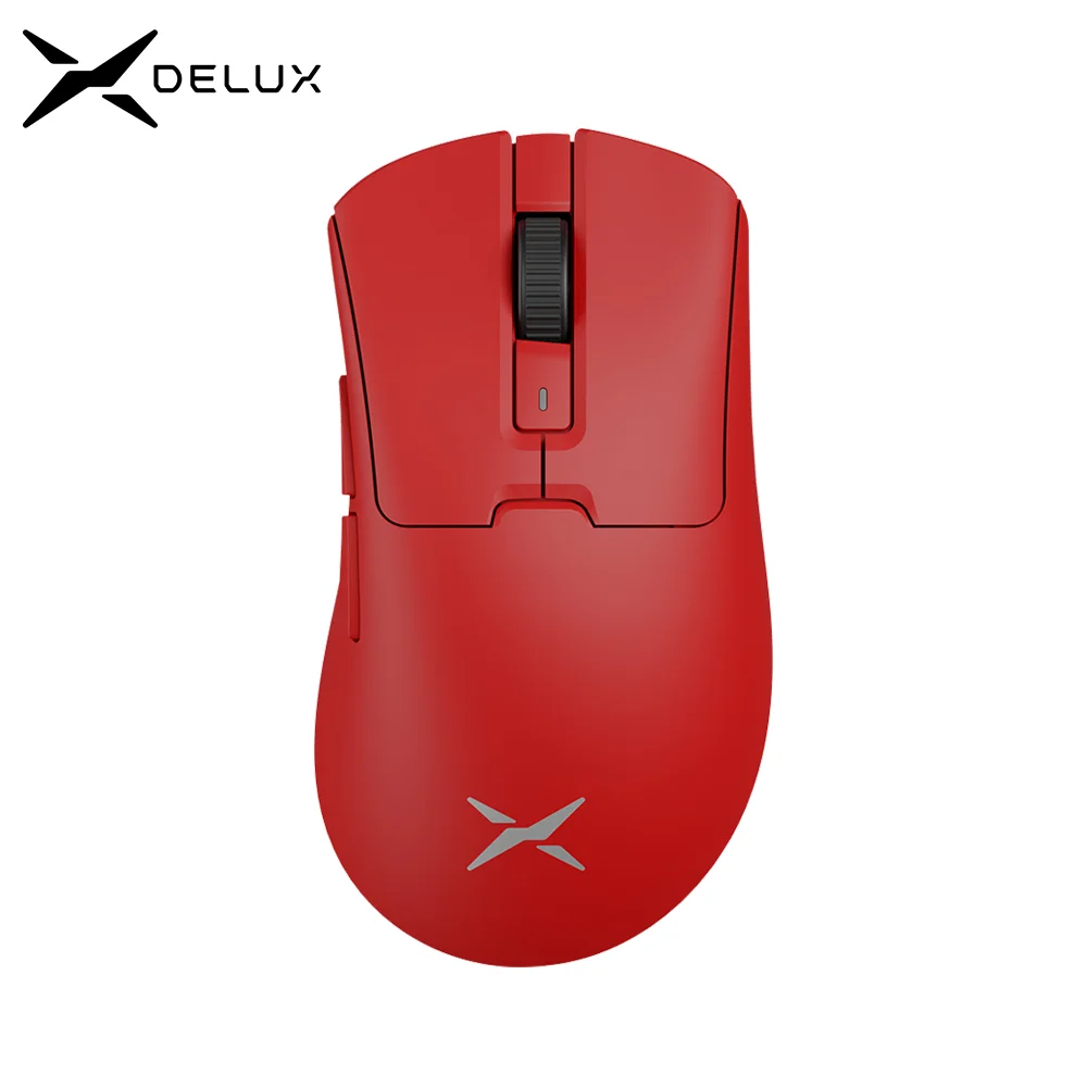 delux m900 pro mouse para jogos sem fio ergonomico 8k taxa de pesquisa paw3395 bk3633 63g rgb doca de carregamento para mao grande direita pc laptop 01