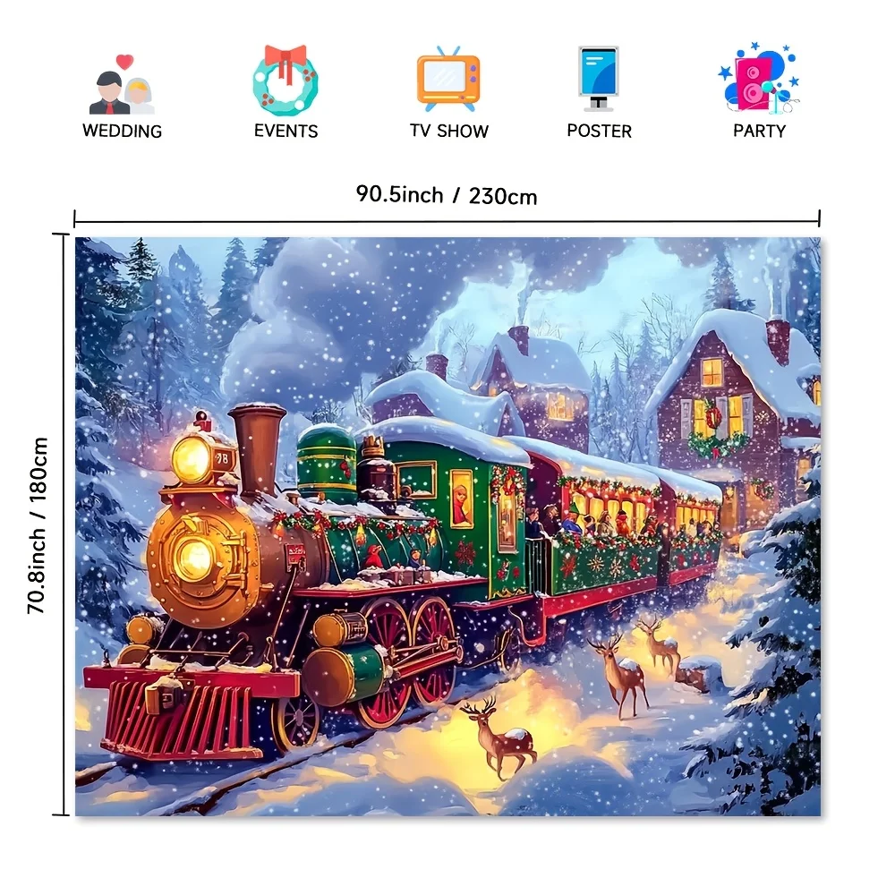 نسيج Polar Express Christmas - سهل التعليق لتزيين العطلات، مناسب للاحتفالات الاحتفالات