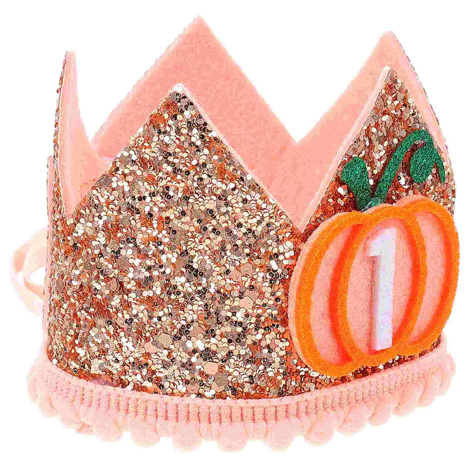 

Toddler Birthday Tiara Crown Pumpkin Hat Baby Kids Decor Headgear Halloween Props