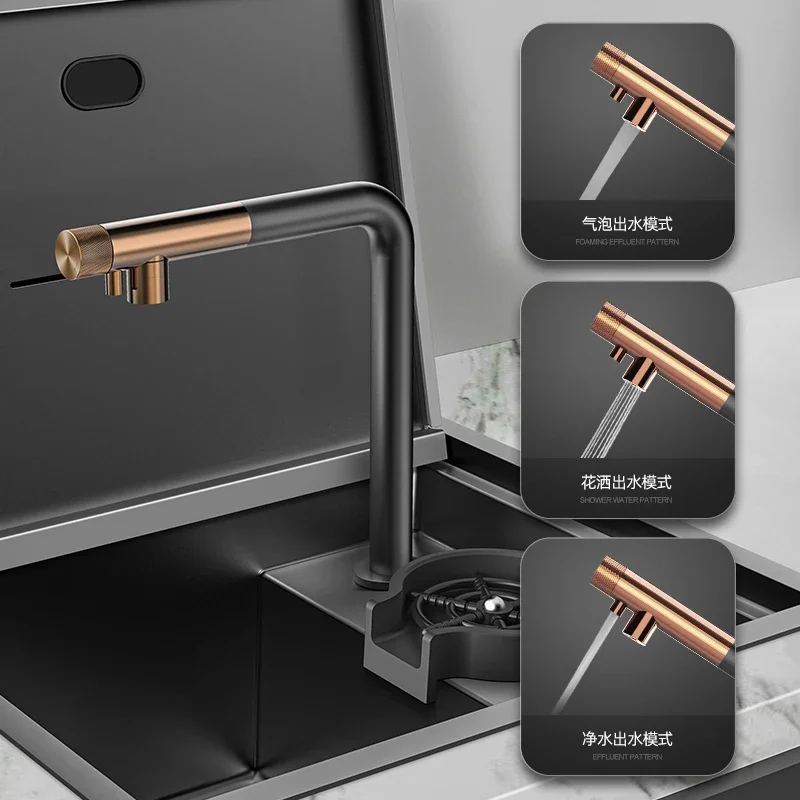 Hidden slow-down cover cup washer sink bar island counter west kitchen sink cafe dining table