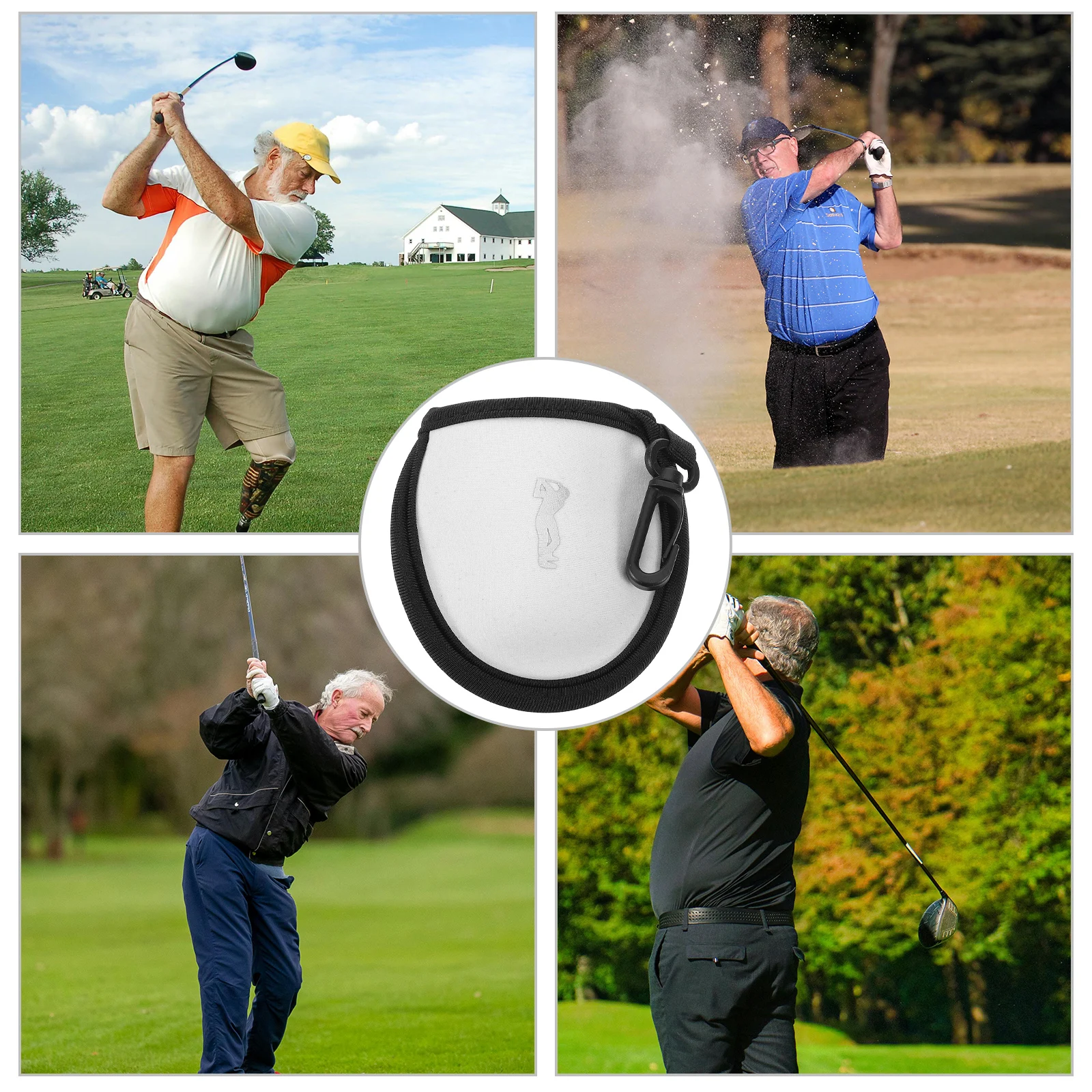 

White Golf Ball Pouch Compact Nylon Golf Balls Holder Convenient Golfs Tee Bag Training Aid