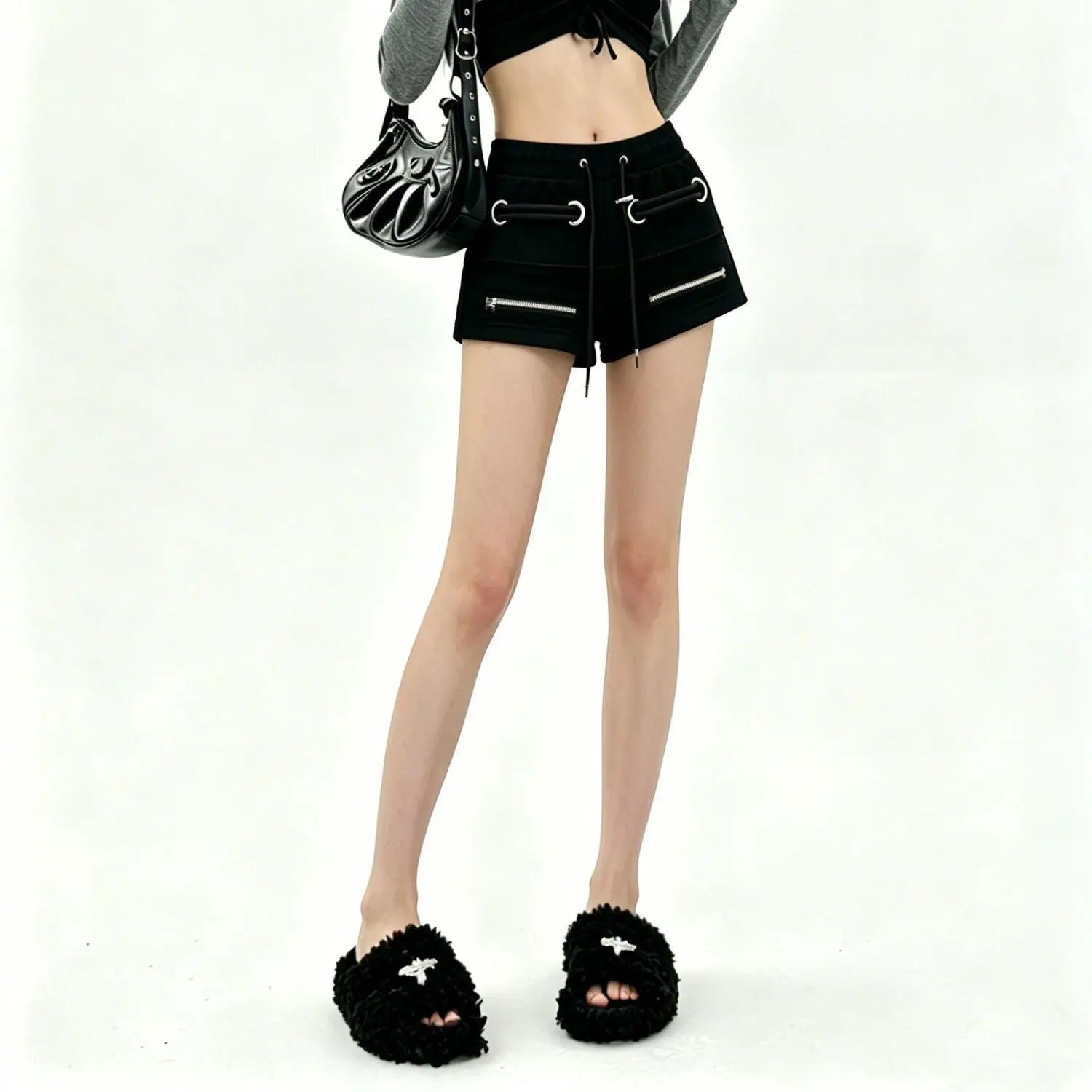 American Retro Drawstring Shorts Women's Summer 2026 New Design Sense High Street Spice Girl Casual Hot Pants