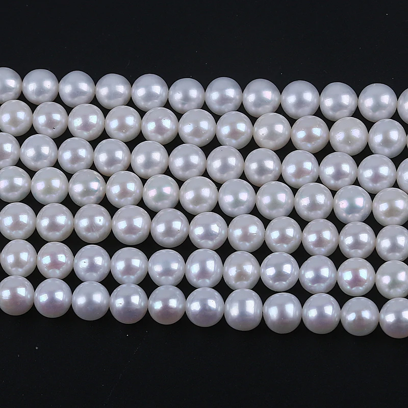 Factory Wholesale 5-6mm Real Pearl Strand Necklace  Chinese Akoya Round Natural Freshwater Pearls for Jewelry Making view 2