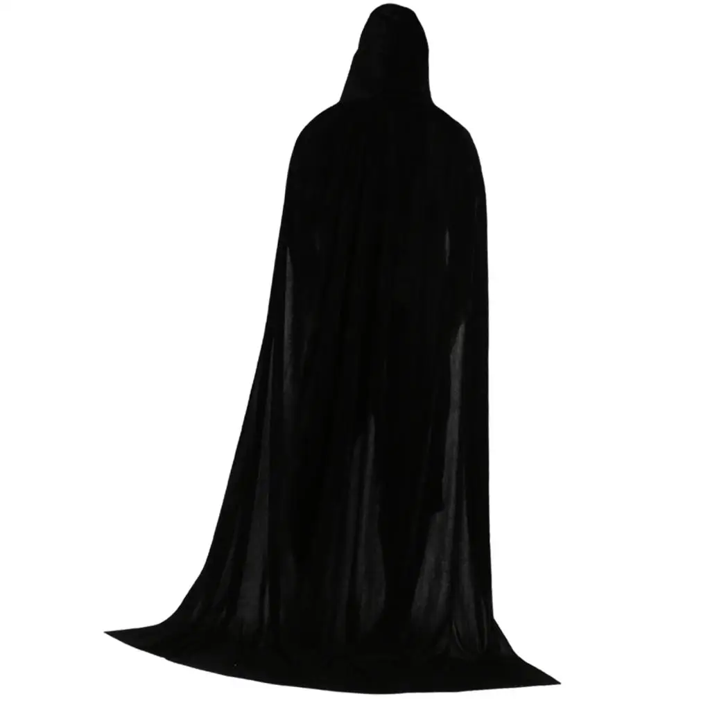 2x Halloween Cloak Hooded Velvet Cape Costume Witch Oversized Closure Suitable for Adults Unisex Parties Cosplay