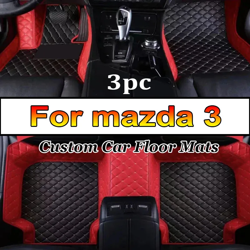 

Custom 5 Seat car floor mats for mazda 3 2014-2019 Year Car Accessories Interior Details Artificial leather