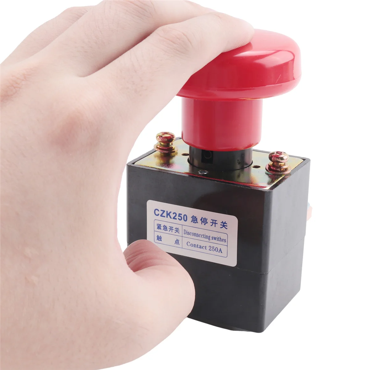 

#869N ED250(CZK250)48V Emergency Disconnecting Switch Push Button Switch for Car Automobile Vehicle (Black & Red)