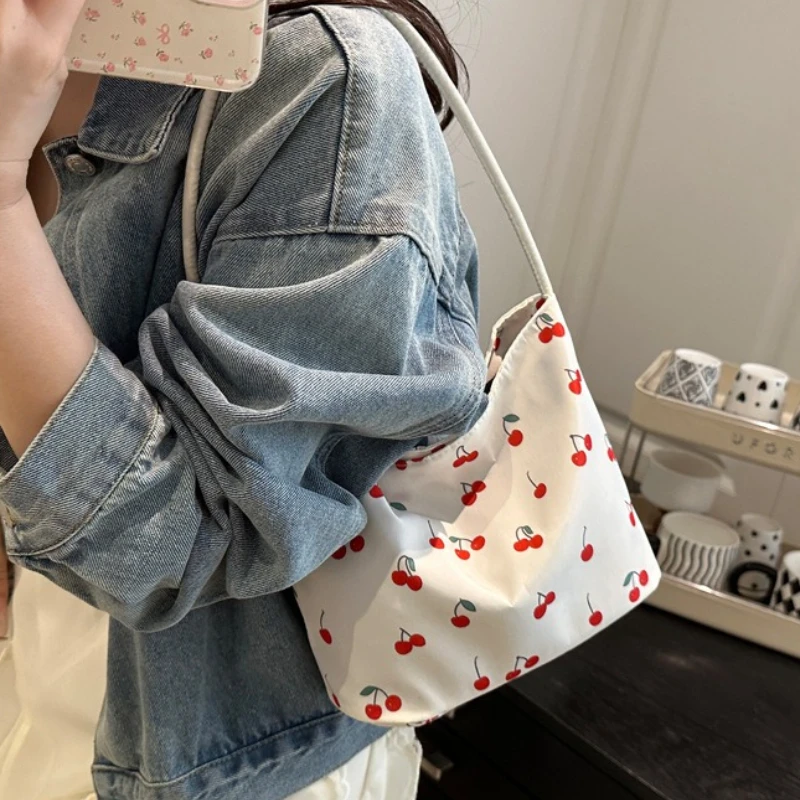 Casual Cute Butterfly Girl Casual Shoulder Bag Large Capacity Commuting Fashion Crossbody Korean Style Simple Tote Bag 2026 NEW