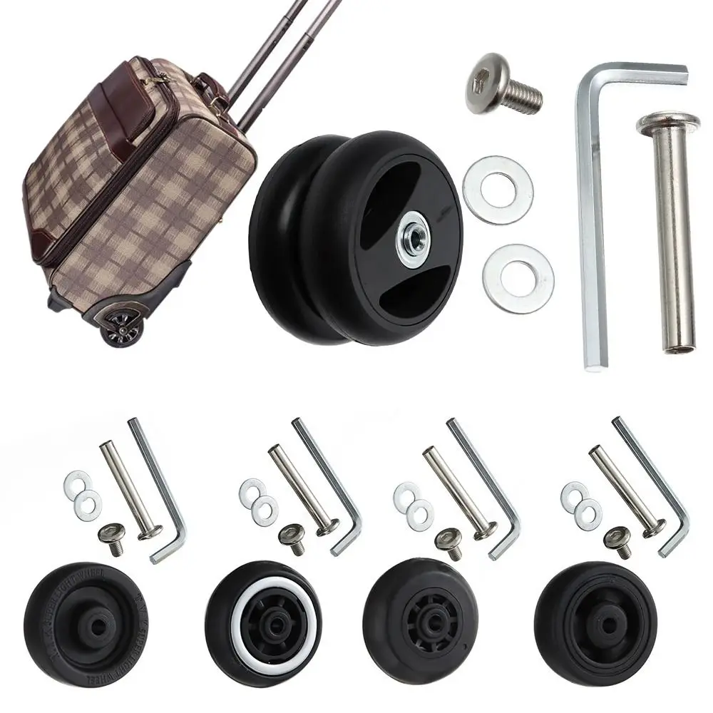 For Travel Luggage Suitcase PVC Replace Wheels With Screw Wheels Axles Repair Kit Silent Caster Wheel DIY Repair