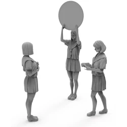 1/24 Diecast Resin Stereo Model 3 GK Girls Photography Scene Self-Assembled (Not Painted) DIY Toys