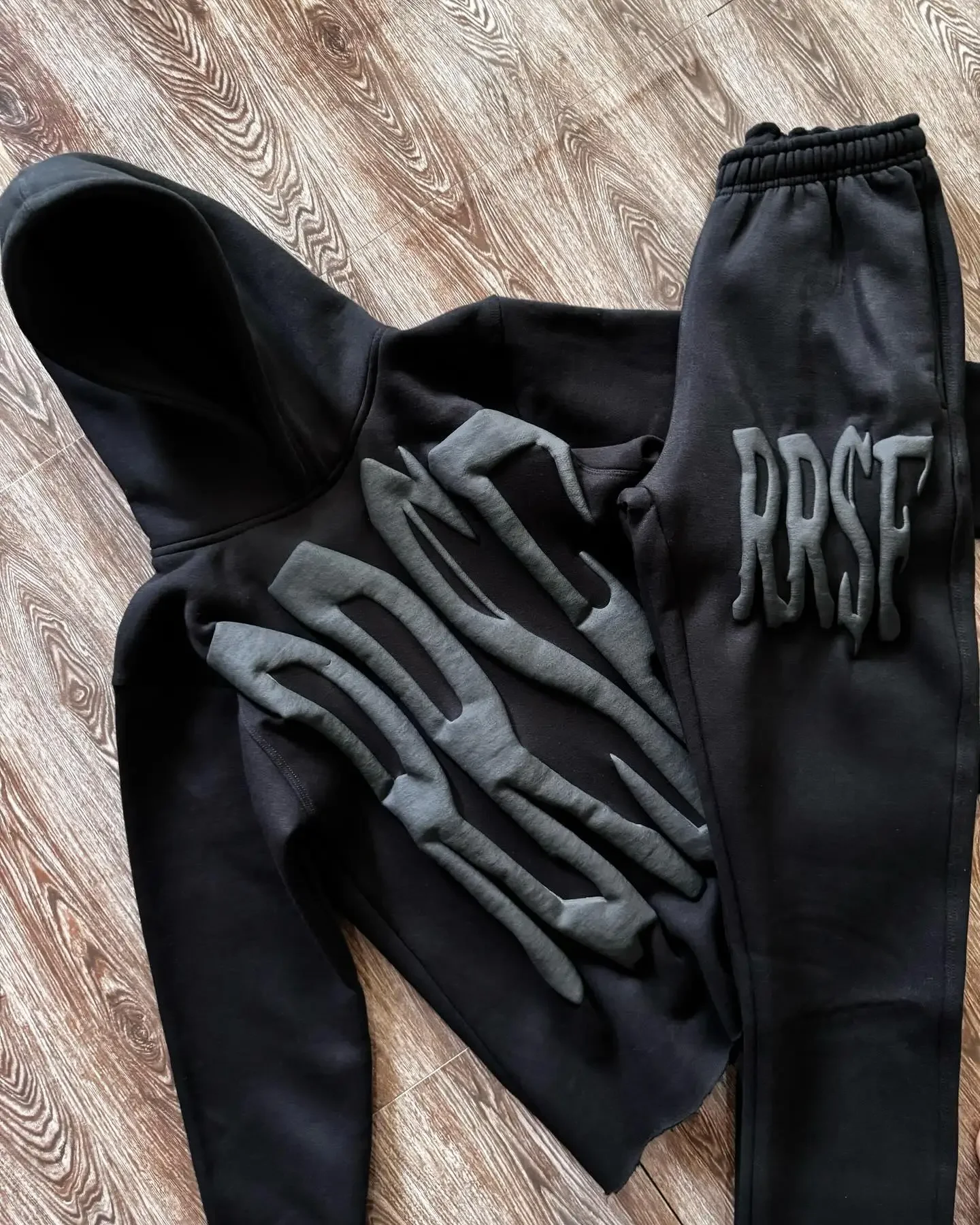 2 Piece Sets Womens Outfits Letter Foam Y2k Set Sweatpants Tracksuit Men and Women Streetwear Hip Hop Casual Oversized Hoodie