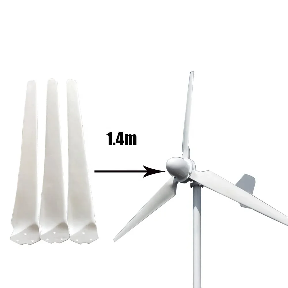 New Energy High Strength Fiber Glass Blades For 2kw Wind Generator Turbine Accessories 1.4m Length*3 Blades DIY Factory Selling