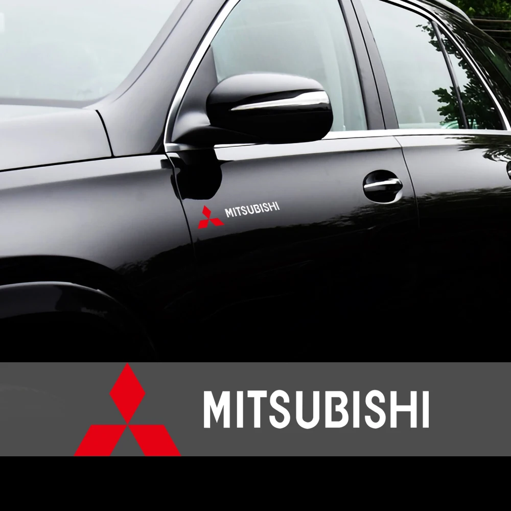 

2/4pcs Car Body Decoration Stickers Car Door Scratch Blocking Decals For Mitsubishi Outlander Lancer EX Asx Pajero Sport L200