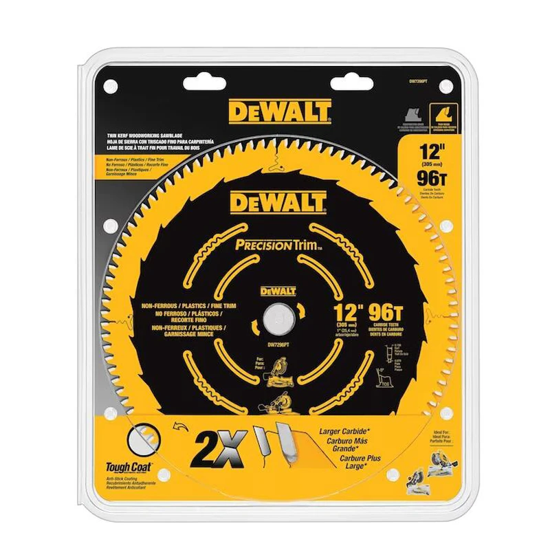 Imagem -02 - Dewalt Precision Guarnição Miter Tabela Saw Blades Multifuncional Hard Metal Ferramenta Acessórios Circular Saw Blade Dw7296pt 10