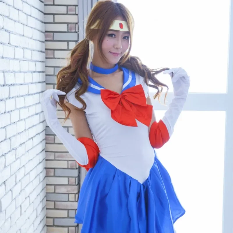 2024 Sailor Cosplay Costume Moon Tsukino Usagi Uniform Dress Outfits Cosplay Yellow Wig Halloween Carnival Party Women Set — zdjęcie 4