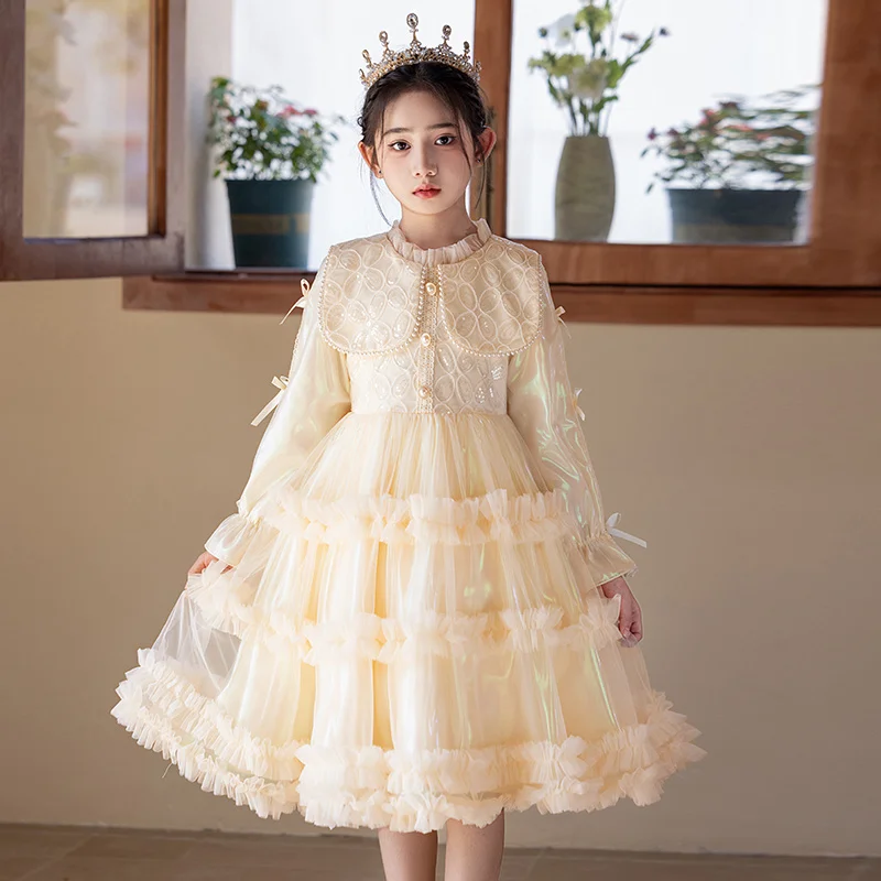 

Girls2024New Dress Puffy Kafuu Birthday Fashionable Princess Little Girl Kids' Skirt Dress