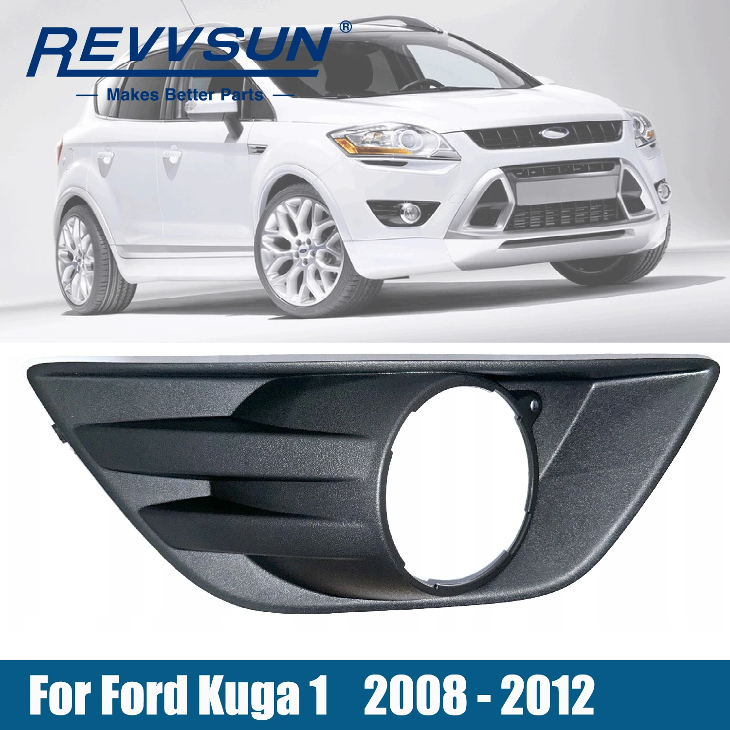 Нижняя решетка переднего бампера правая/левая для Ford Kuga Mk1 2008-2012 1494041, накладка противотуманной фары, черная