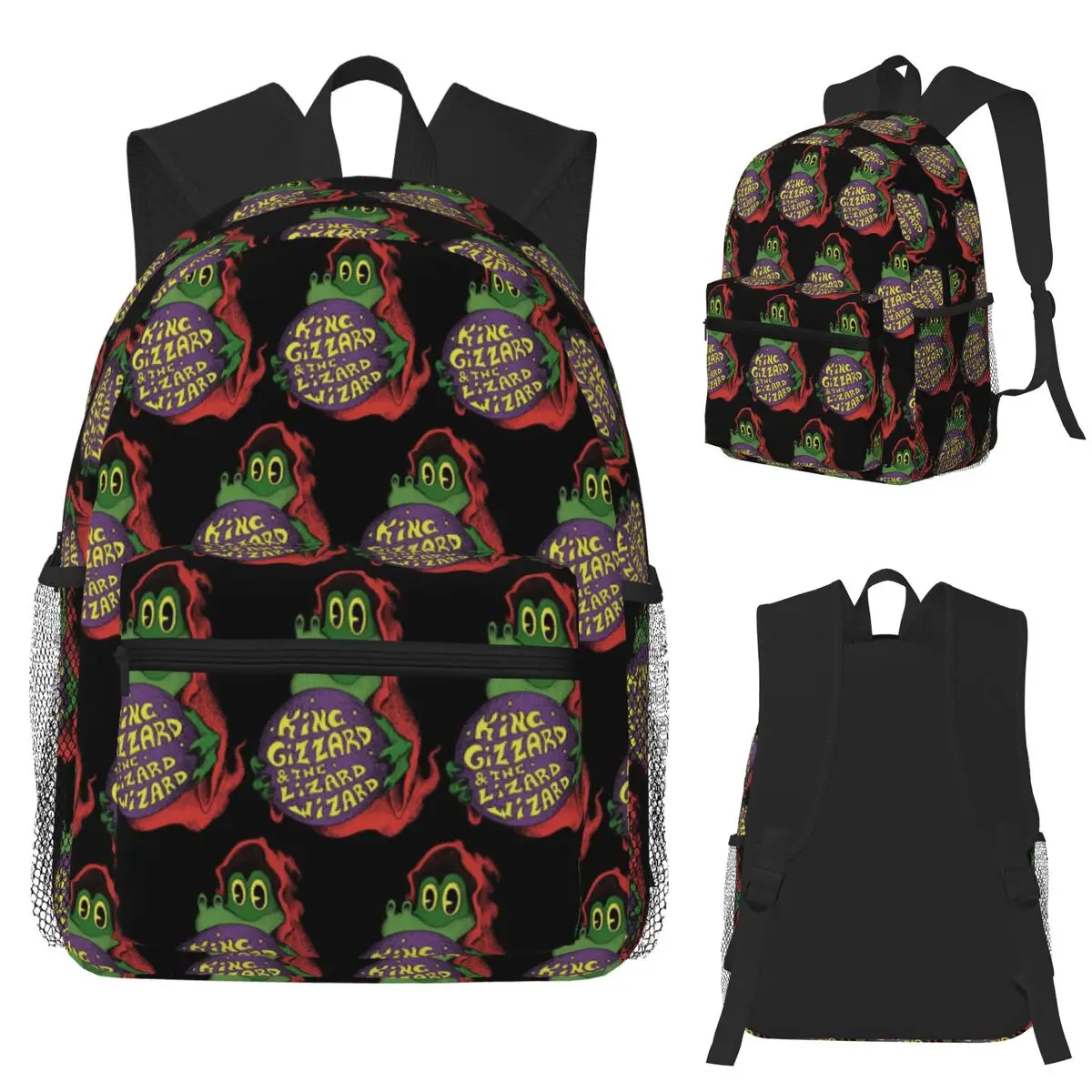 

King Gizzard And The Lizard Wizard Student Backpack School Bag Hiking Travel Daypack for Men Women Fashion Bookbag Shoulder Bags